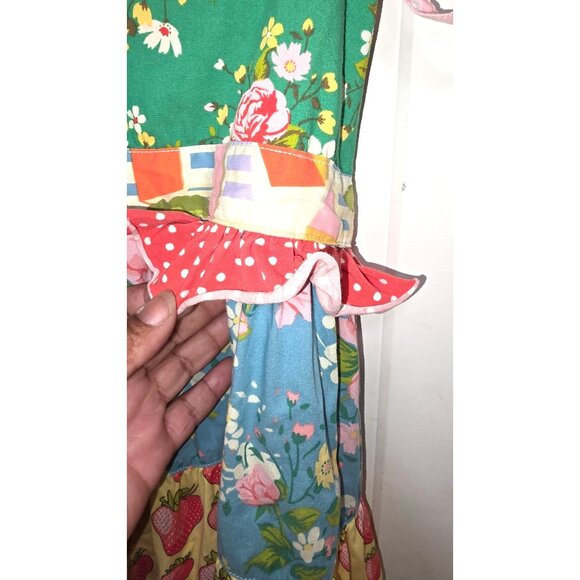 Matilda Jane Girls Multicolor Floral & Strawberry Patchwork Sundress Polka Dot S - Picture 5 of 8